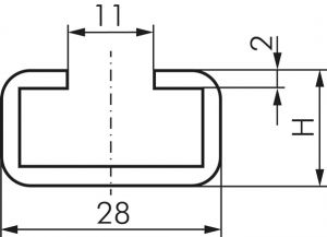 C-Tragschienen (28 mm), für leichte Baureihe & Doppelrohrschelle, DIN 3015 T1/T3, Schienenlänge: 1m