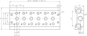 Mehrfachanschlussplatten, für 3/2-Wege, 5/2-Wege und 5/3-Wege Ventile der Baureihe RV10 – RV40, Ventilplatten, Magnetventilplatten