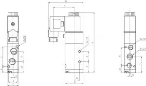 5/2-Wege und 5/3-Wege Magnetventile G 1/8", Baureihe RV10, alle Steuerspannungen