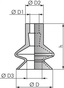 Balgsauger (ohne Halter), 1,5-fach, P-Serie ( Ø 6 - 16 mm)