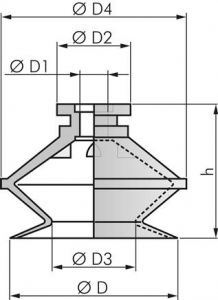 Balgsauger (ohne Halter), 1,5-fach, P-Serie ( Ø 20 - 50 mm)