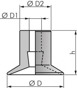 Flachsauger (ohne Halter), P-Serie ( Ø 5 - 16 mm)