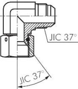 Einschraubwinkel Edelstahl V4A mit UNF / JIC-Gewinde bis 310 bar, alle Größen