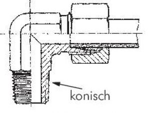 Winkel-Einschraubverschraubungen (NPT-Gewinde), Edelstahl 1.4571, alle Größen