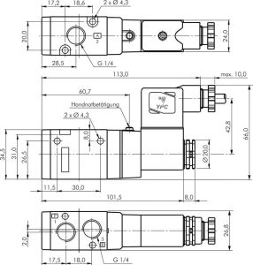 3/2-Wege-Magnetventile mit Federrückstellung G 1/4", Ventil, YPC, Baureihe SF4000, Magnetventil, Wegeventil