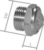 Schalldämpfer Edelstahl 1.4305, mit Edelstahl-Drahtgewebe, auch NPT-Gewinde